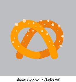 Pretzel Icon Oktoberfest Festival Concept Flat Vector Illustration
