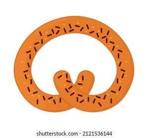 pretzel icon on white background