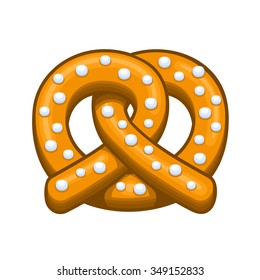 Pretzel Icon on the White Background. Vector