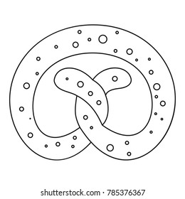 Pretzel icon. Outline illustration of pretzel vector icon for web