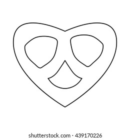 Pretzel icon in outline style
