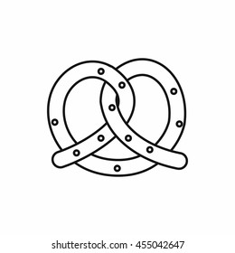 Pretzel icon in outline style isolated vector illustration