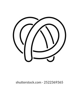 ícone do pretzel delineia design vetorial ilustração fundo branco isolado