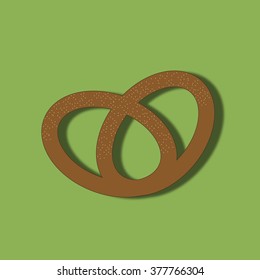 Pretzel icon. Pastry. Food. Bread. Vector illustration