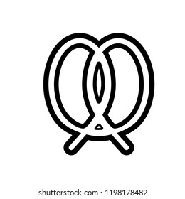 Pretzel Icon. Pastry, Meal Symbol - Vector.