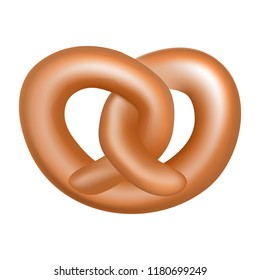 Pretzel icon. Realistic illustration of pretzel vector icon for web design isolated on white background