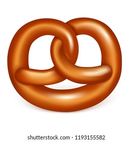 Pretzel icon. Realistic illustration of pretzel vector icon for web design isolated on white background