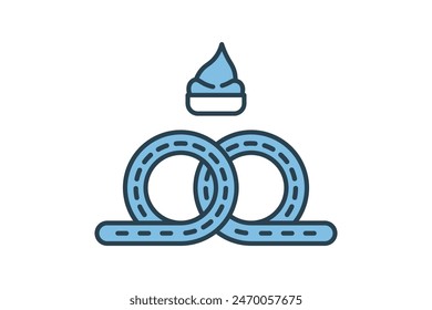Pretzel icon. icon related to fast food. suitable for web site, app, user interfaces, printable etc. flat line icon style. simple vector design editable