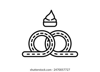 Pretzel icon. icon related to fast food. suitable for web site, app, user interfaces, printable etc. line icon style. simple vector design editable