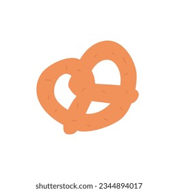 Pretzel icon. Salty pretzel on isolated white background. Vector illustration cartoon flat style