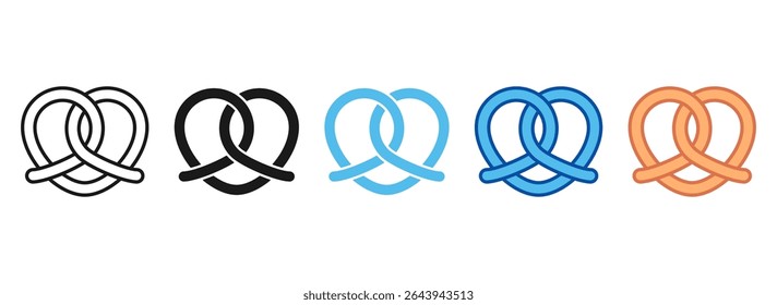 Pretzel Icon Set Multiple Style Collection