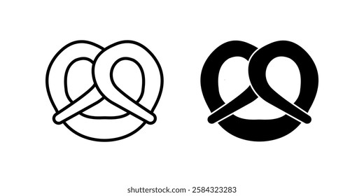 pretzel Icon set. Symbol isolated white background. vector illustration. color editable.