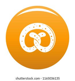 Pretzel icon. Simple illustration of pretzel vector icon for any design orange