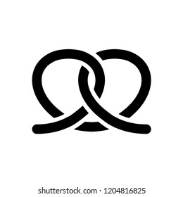 Pretzel icon in simple style isolated vector illustration.