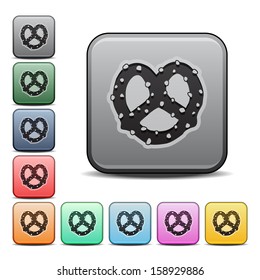 Pretzel Icon Square Icon Set 