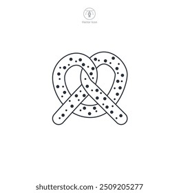 Pretzel icon symbol vector illustration isolated on white background