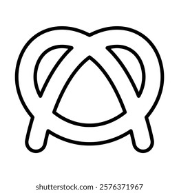 Pretzel icon in thin line style