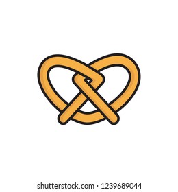 pretzel icon vector design. bakery icon with fill outline style