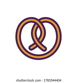 pretzel icon vector illustration filled outline style. food icon set.