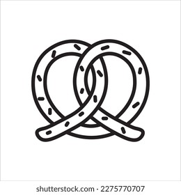 pretzel icon, vector, illustration, symbol