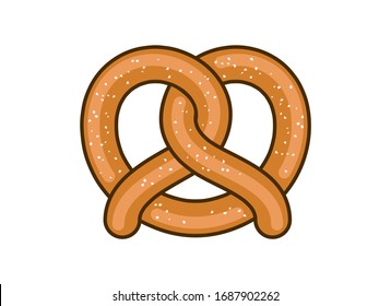 Vektorillustration des Bretzel-Symbols. Salzige Vektorillustration. Saltiges Konditorei-Symbol. Bretzel einzeln auf weißem Hintergrund