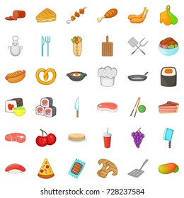 Pretzel icons set. Cartoon style of 36 pretzel vector icons for web isolated on white background