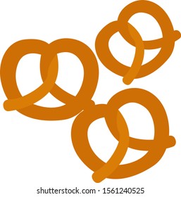 Pretzel, illustration, vector on white background