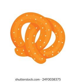 Pretzel illusutration isolated on white background.