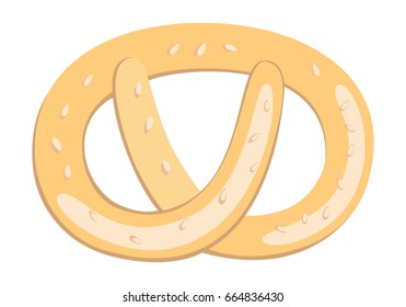 Pretzel isolated on white background. Oktoberfest symbol vector illustration.