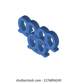 Pretzel isometric left top view 3D icon