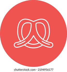 Pretzel line circle icon vector image. Can also be used for web apps, mobile apps and print media.