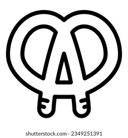 Icono de línea de pretzel. Ilustración vectorial de panadería aislada en blanco. Estilo de esquema pastelero diseñado para y aplicación.