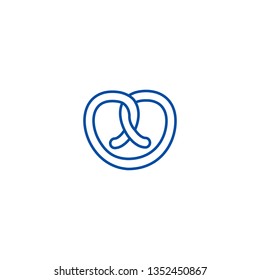 Pretzel line icon concept. Pretzel flat  vector symbol, sign, outline illustration.