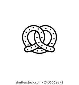 Pretzel line icon isolated on white background