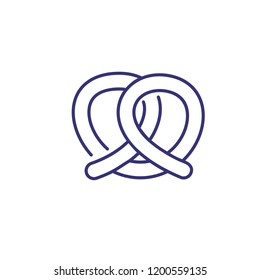 Pretzel line icon. Kringle, twisted knot, food. Snack concept. Vector illustration can be used for topics like bakery, Oktoberfest, Bavarian recipe