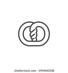 Pretzel line icon. linear style sign for mobile concept and web design. Pretzel outline vector icon. Symbol, logo illustration. Vector graphics