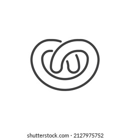 Pretzel line icon. linear style sign for mobile concept and web design. Pretzel bun outline vector icon. Symbol, logo illustration. Vector graphics