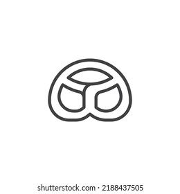 Pretzel line icon. linear style sign for mobile concept and web design. Pretzel outline vector icon. Symbol, logo illustration. Vector graphics