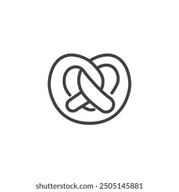 Pretzel line icon. linear style sign for mobile concept and web design. Pretzel outline vector icon. Symbol, logo illustration. Vector graphics