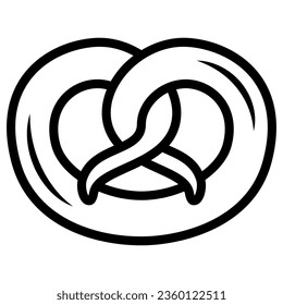 Pretzel line icon, Oktoberfest concept, German Traditional Bakery Food sign on white background, pretzel salty snack icon in outline style for mobile concept and web design. Vector graphics