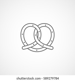 Pretzel Line Icon On White Background