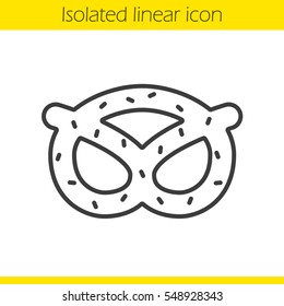 Pretzel linear icon. Thin line illustration. Oktoberfest brezel contour symbol. Vector isolated outline drawing