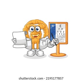 the pretzel oculist cartoon. cartoon mascot vector