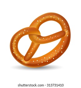  Pretzel for Oktoberfest isolated on white background . Vector illustration.