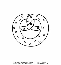 Pretzel for Oktoberfest in outline style isolated on white background vector illustration