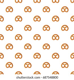 Pretzel for Oktoberfest pattern seamless repeat in cartoon style vector illustration