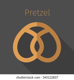 Pretzel on the black background. Poster template.