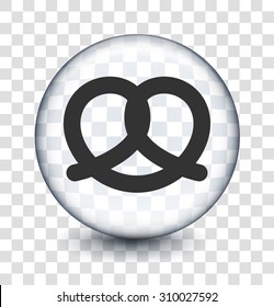 Pretzel on Transparent Round Button