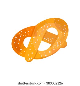 Pretzel on a white background. Vector illustration of baking. Isolated vector illustration on white background