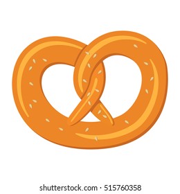 Pretzel on white background. Vector.